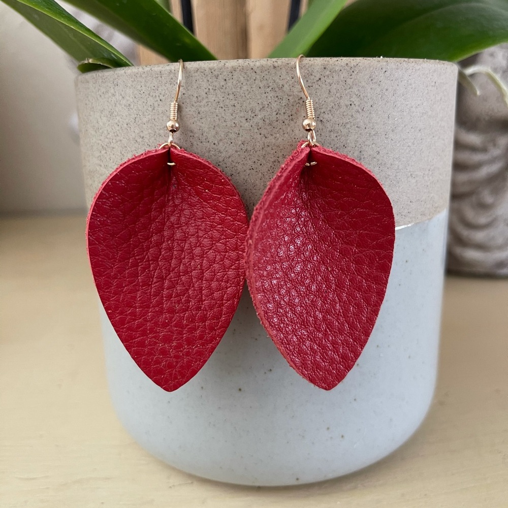 Leather Earrings 3 Pairs - Picture 2 of 5